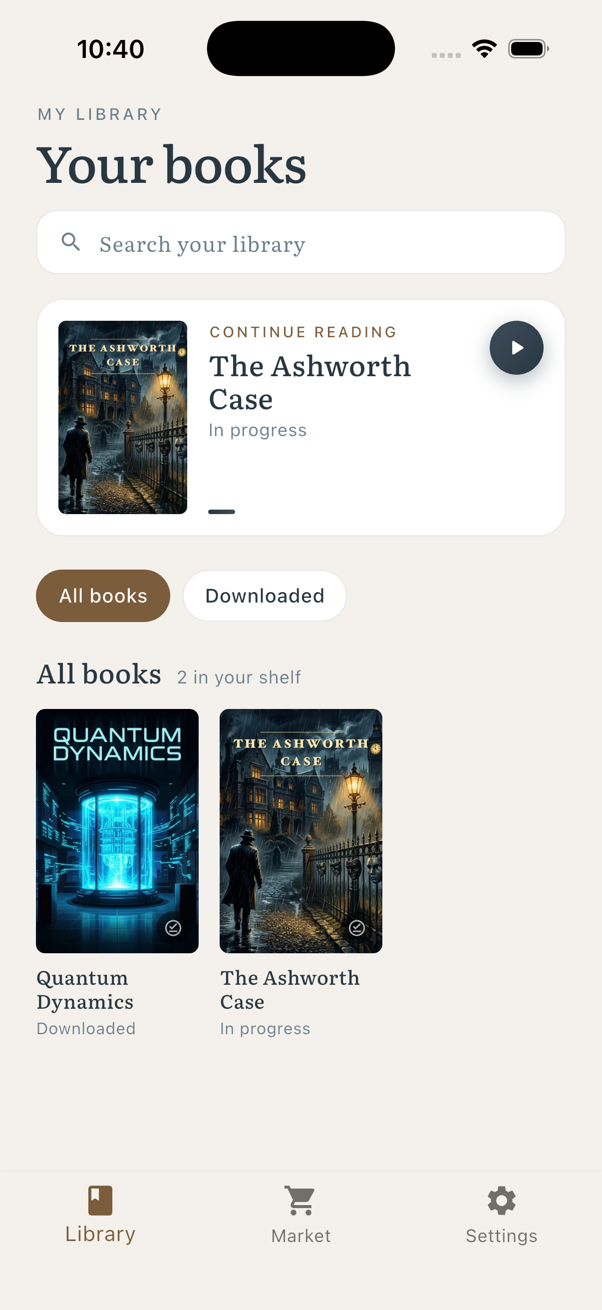 App library screen
